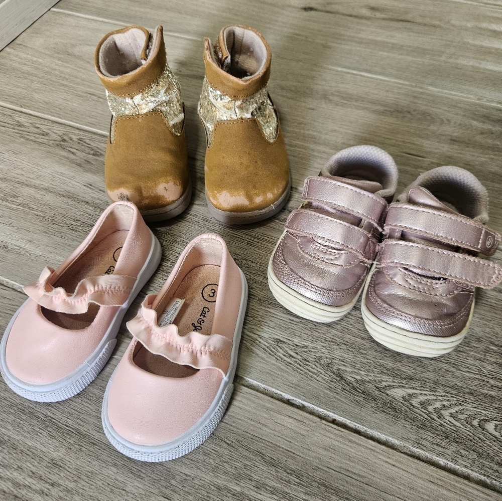 Pink and Brown Kids Shoes Set